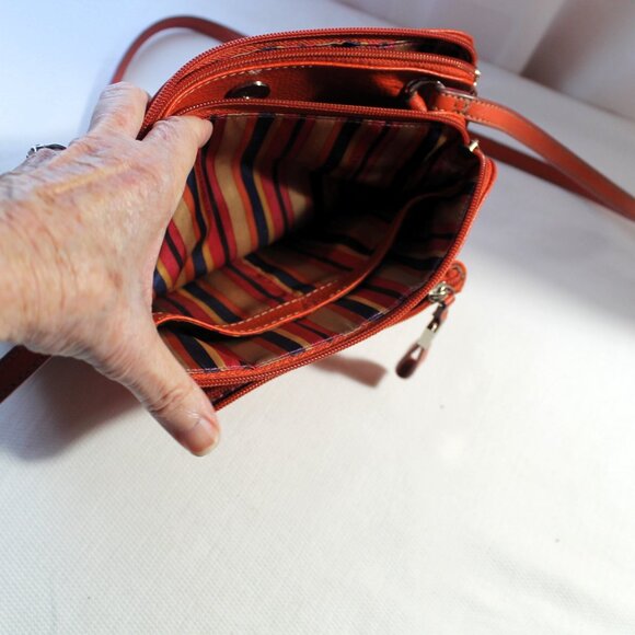 Tiganello Salmon Pebbled Leather Crossbody Bag, EUC - Picture 7 of 13